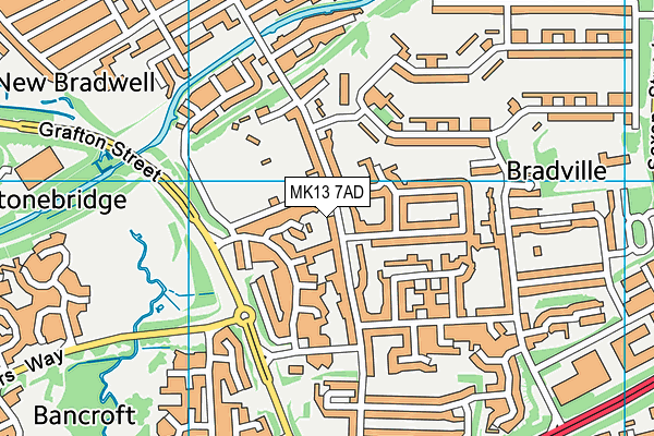 MK13 7AD map - OS VectorMap District (Ordnance Survey) MK13 7AD map - OS VectorMap District (Ordnance Survey)