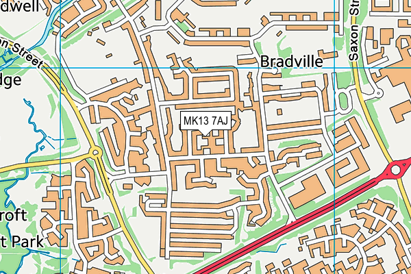 MK13 7AJ map - OS VectorMap District (Ordnance Survey) MK13 7AJ map - OS VectorMap District (Ordnance Survey)