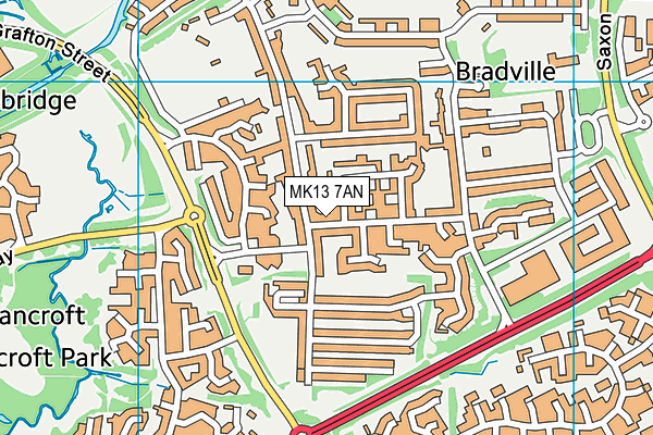 MK13 7AN map - OS VectorMap District (Ordnance Survey) MK13 7AN map - OS VectorMap District (Ordnance Survey)
