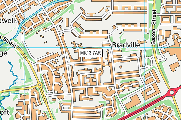 MK13 7AR map - OS VectorMap District (Ordnance Survey)