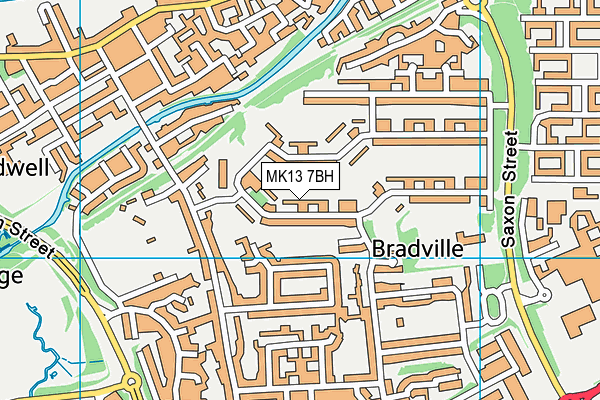 MK13 7BH map - OS VectorMap District (Ordnance Survey)