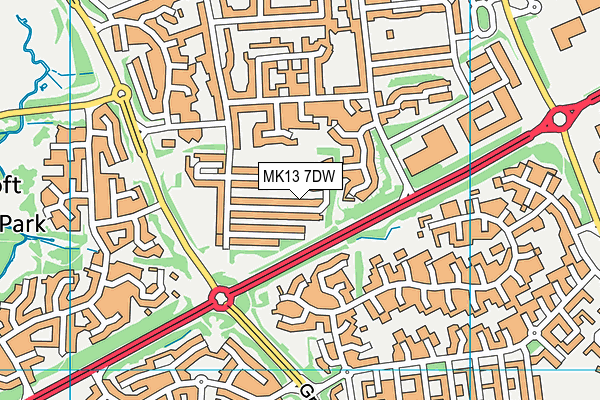 MK13 7DW map - OS VectorMap District (Ordnance Survey) MK13 7DW map - OS VectorMap District (Ordnance Survey)