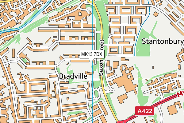 MK13 7DX map - OS VectorMap District (Ordnance Survey)