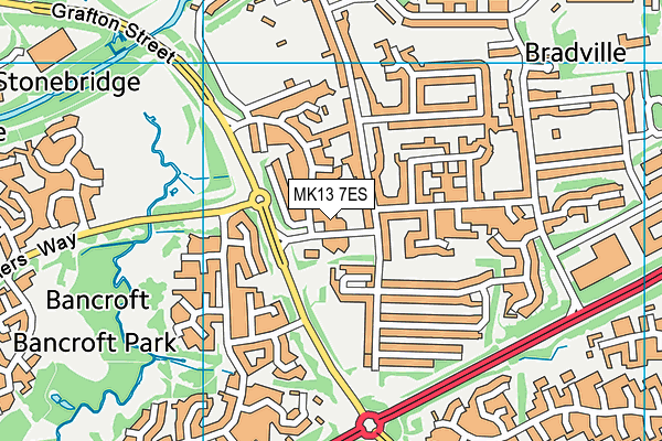 MK13 7ES map - OS VectorMap District (Ordnance Survey) MK13 7ES map - OS VectorMap District (Ordnance Survey)