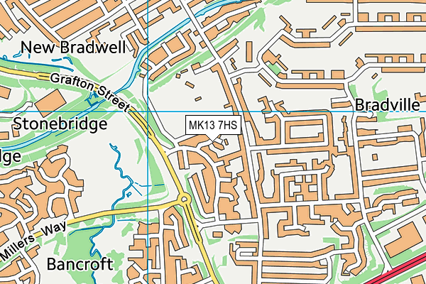 MK13 7HS map - OS VectorMap District (Ordnance Survey) MK13 7HS map - OS VectorMap District (Ordnance Survey)