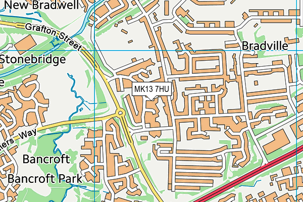 MK13 7HU map - OS VectorMap District (Ordnance Survey) MK13 7HU map - OS VectorMap District (Ordnance Survey)