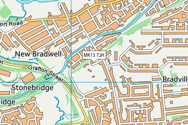 MK13 7JH map - OS VectorMap District (Ordnance Survey)
