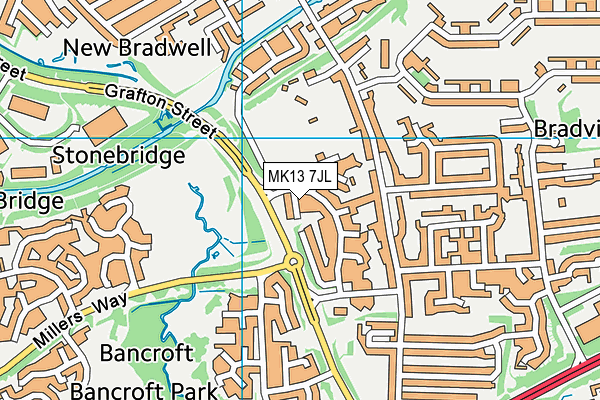 MK13 7JL map - OS VectorMap District (Ordnance Survey) MK13 7JL map - OS VectorMap District (Ordnance Survey)