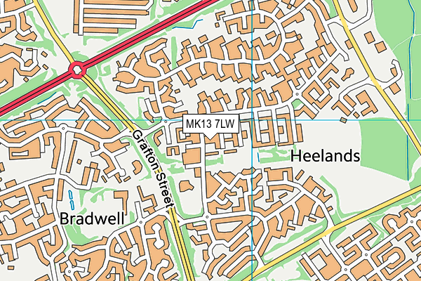 MK13 7LW map - OS VectorMap District (Ordnance Survey) MK13 7LW map - OS VectorMap District (Ordnance Survey)