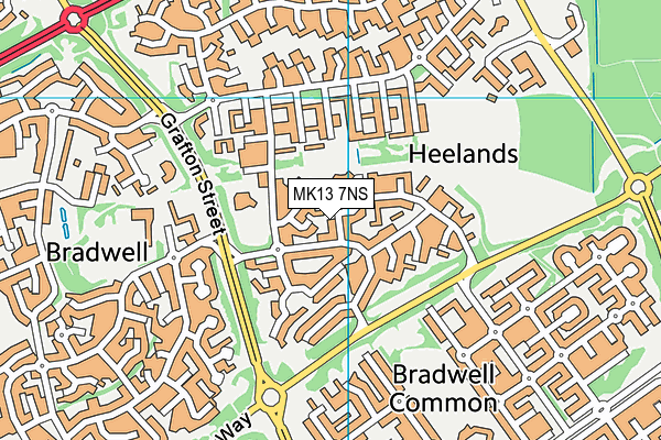 MK13 7NS map - OS VectorMap District (Ordnance Survey) MK13 7NS map - OS VectorMap District (Ordnance Survey)