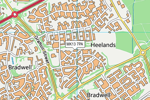 MK13 7PA map - OS VectorMap District (Ordnance Survey) MK13 7PA map - OS VectorMap District (Ordnance Survey)