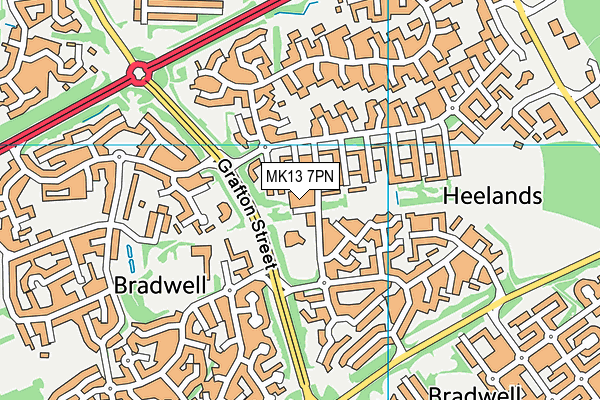 MK13 7PN map - OS VectorMap District (Ordnance Survey) MK13 7PN map - OS VectorMap District (Ordnance Survey)