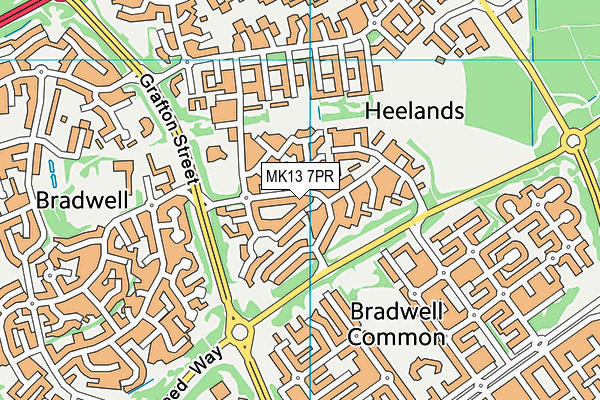 MK13 7PR map - OS VectorMap District (Ordnance Survey)