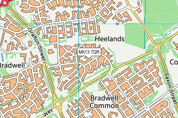 MK13 7QR map - OS VectorMap District (Ordnance Survey)
