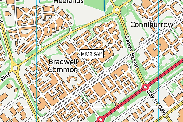MK13 8AP map - OS VectorMap District (Ordnance Survey) MK13 8AP map - OS VectorMap District (Ordnance Survey)
