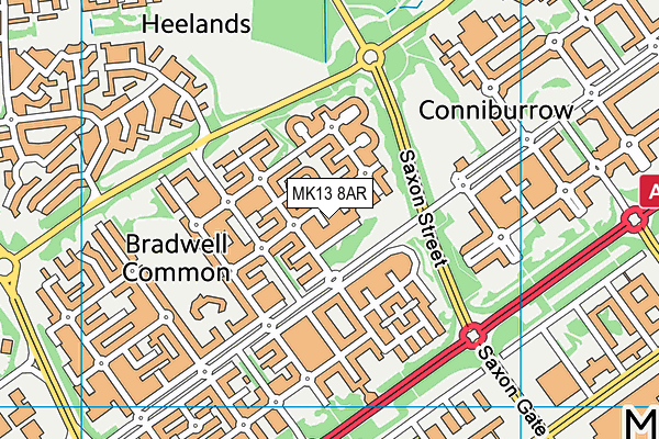MK13 8AR map - OS VectorMap District (Ordnance Survey) MK13 8AR map - OS VectorMap District (Ordnance Survey)