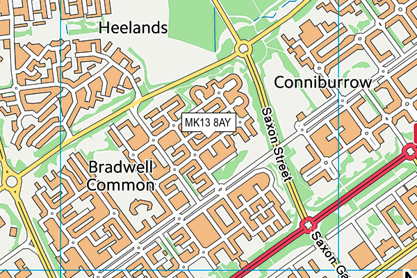 MK13 8AY map - OS VectorMap District (Ordnance Survey) MK13 8AY map - OS VectorMap District (Ordnance Survey)