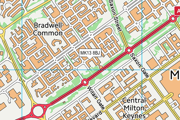 MK13 8BJ map - OS VectorMap District (Ordnance Survey) MK13 8BJ map - OS VectorMap District (Ordnance Survey)