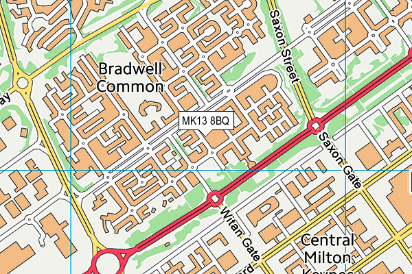 MK13 8BQ map - OS VectorMap District (Ordnance Survey) MK13 8BQ map - OS VectorMap District (Ordnance Survey)