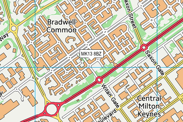 MK13 8BZ map - OS VectorMap District (Ordnance Survey) MK13 8BZ map - OS VectorMap District (Ordnance Survey)