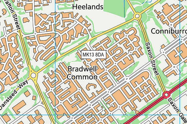 MK13 8DA map - OS VectorMap District (Ordnance Survey)