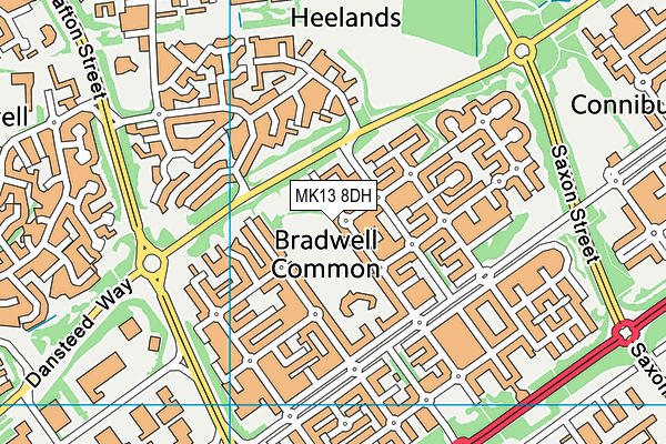 MK13 8DH map - OS VectorMap District (Ordnance Survey)