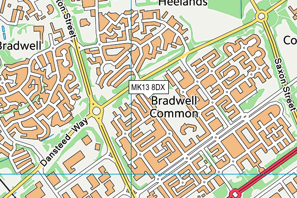 MK13 8DX map - OS VectorMap District (Ordnance Survey) MK13 8DX map - OS VectorMap District (Ordnance Survey)