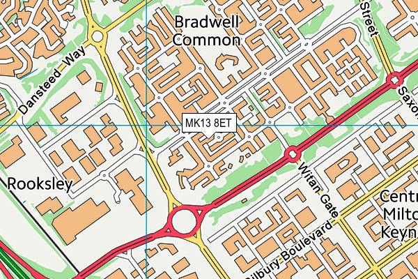 MK13 8ET map - OS VectorMap District (Ordnance Survey) MK13 8ET map - OS VectorMap District (Ordnance Survey)