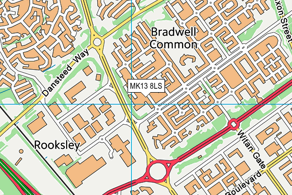 MK13 8LS map - OS VectorMap District (Ordnance Survey) MK13 8LS map - OS VectorMap District (Ordnance Survey)