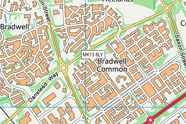 MK13 8LY map - OS VectorMap District (Ordnance Survey) MK13 8LY map - OS VectorMap District (Ordnance Survey)
