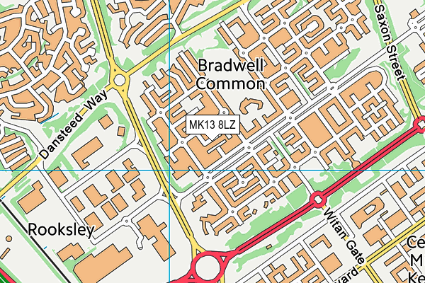 MK13 8LZ map - OS VectorMap District (Ordnance Survey) MK13 8LZ map - OS VectorMap District (Ordnance Survey)