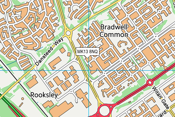 MK13 8NQ map - OS VectorMap District (Ordnance Survey)