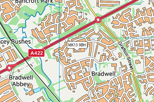 MK13 9BH map - OS VectorMap District (Ordnance Survey) MK13 9BH map - OS VectorMap District (Ordnance Survey)