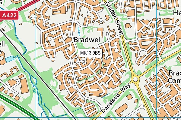 MK13 9BS map - OS VectorMap District (Ordnance Survey) MK13 9BS map - OS VectorMap District (Ordnance Survey)