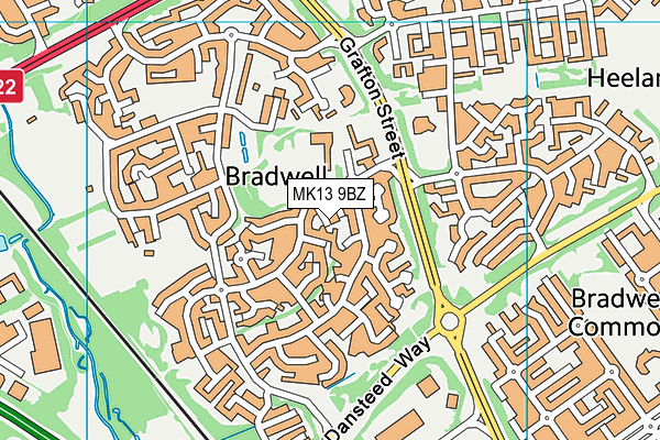 MK13 9BZ map - OS VectorMap District (Ordnance Survey) MK13 9BZ map - OS VectorMap District (Ordnance Survey)