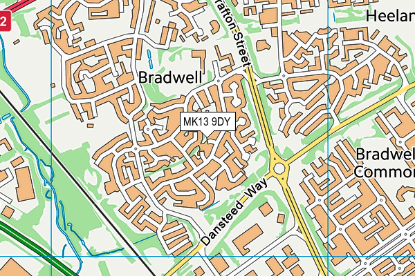 MK13 9DY map - OS VectorMap District (Ordnance Survey) MK13 9DY map - OS VectorMap District (Ordnance Survey)