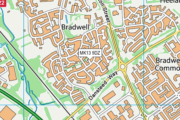 MK13 9DZ map - OS VectorMap District (Ordnance Survey) MK13 9DZ map - OS VectorMap District (Ordnance Survey)