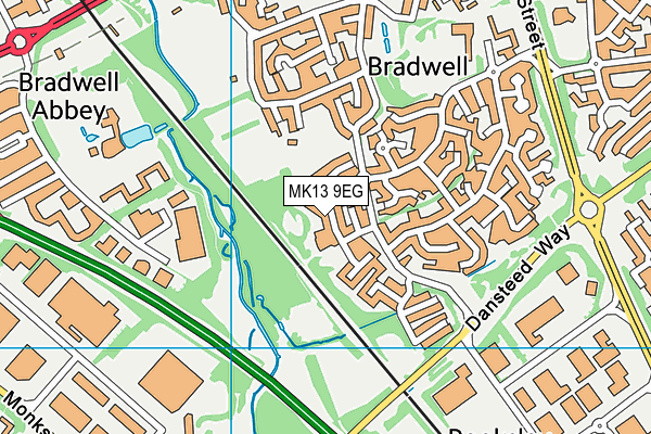 MK13 9EG map - OS VectorMap District (Ordnance Survey) MK13 9EG map - OS VectorMap District (Ordnance Survey)