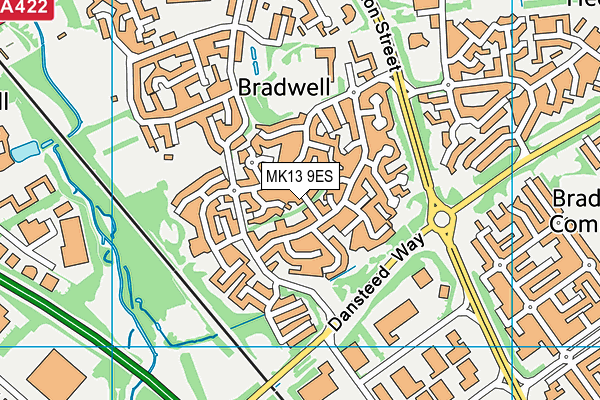 MK13 9ES map - OS VectorMap District (Ordnance Survey) MK13 9ES map - OS VectorMap District (Ordnance Survey)