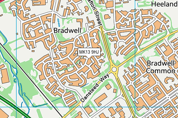 MK13 9HJ map - OS VectorMap District (Ordnance Survey)