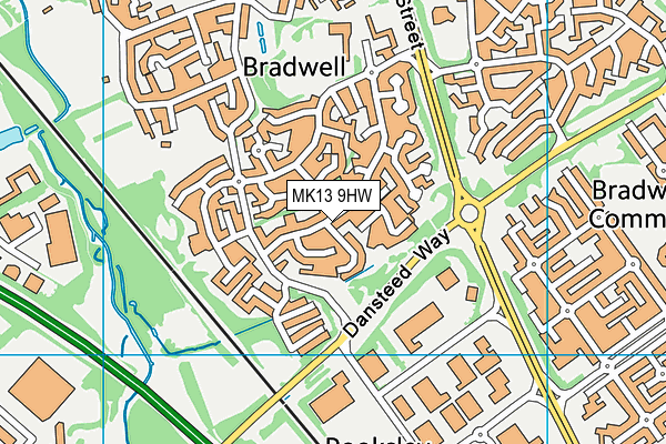 MK13 9HW map - OS VectorMap District (Ordnance Survey) MK13 9HW map - OS VectorMap District (Ordnance Survey)