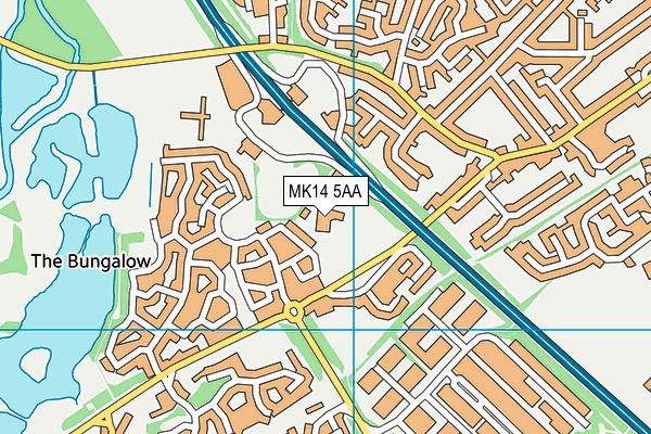 MK14 5AA map - OS VectorMap District (Ordnance Survey) MK14 5AA map - OS VectorMap District (Ordnance Survey)