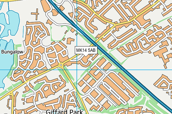 MK14 5AB map - OS VectorMap District (Ordnance Survey) MK14 5AB map - OS VectorMap District (Ordnance Survey)
