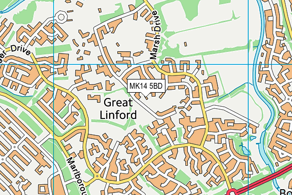 MK14 5BD map - OS VectorMap District (Ordnance Survey)