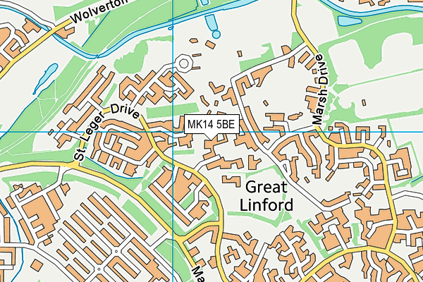 MK14 5BE map - OS VectorMap District (Ordnance Survey) MK14 5BE map - OS VectorMap District (Ordnance Survey)