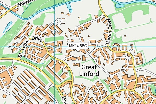 MK14 5BG map - OS VectorMap District (Ordnance Survey) MK14 5BG map - OS VectorMap District (Ordnance Survey)