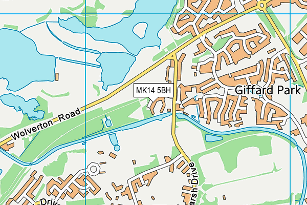 MK14 5BH map - OS VectorMap District (Ordnance Survey) MK14 5BH map - OS VectorMap District (Ordnance Survey)