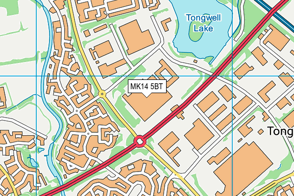 MK14 5BT map - OS VectorMap District (Ordnance Survey) MK14 5BT map - OS VectorMap District (Ordnance Survey)