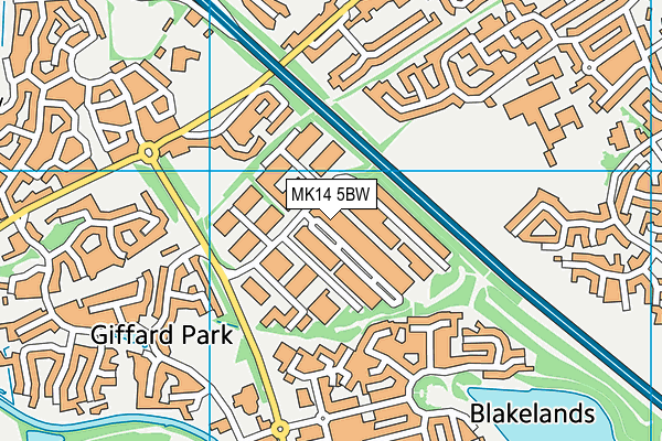 MK14 5BW map - OS VectorMap District (Ordnance Survey) MK14 5BW map - OS VectorMap District (Ordnance Survey)