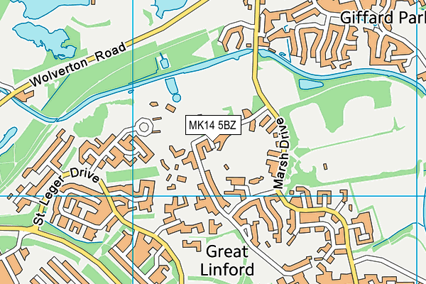 MK14 5BZ map - OS VectorMap District (Ordnance Survey) MK14 5BZ map - OS VectorMap District (Ordnance Survey)